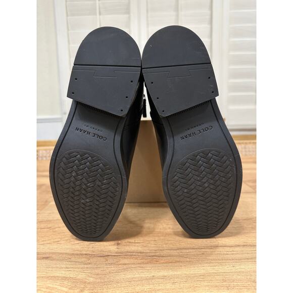 Cole Haan Hampshire Buckle Ankle Boots Black Leather Size 5/5.5 NIB Classic - Picture 10 of 14